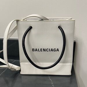 Balenciaga Mini Bag in White with Black Accents